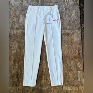 J. Lindeberg Women's Size 26 USA Edition Pia Pant Golf White Preppy